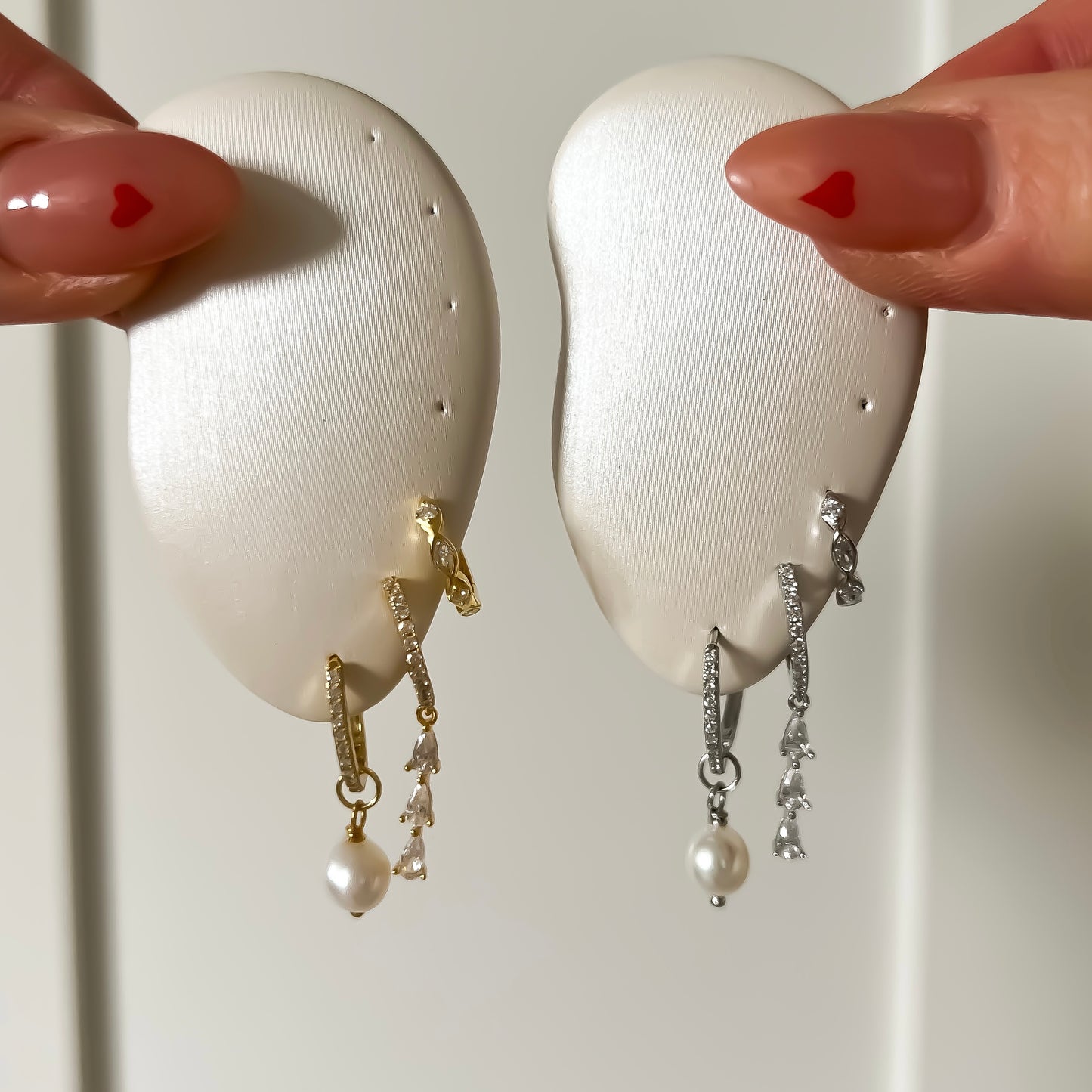 Hollie Pearl Huggie Hoop Earrings