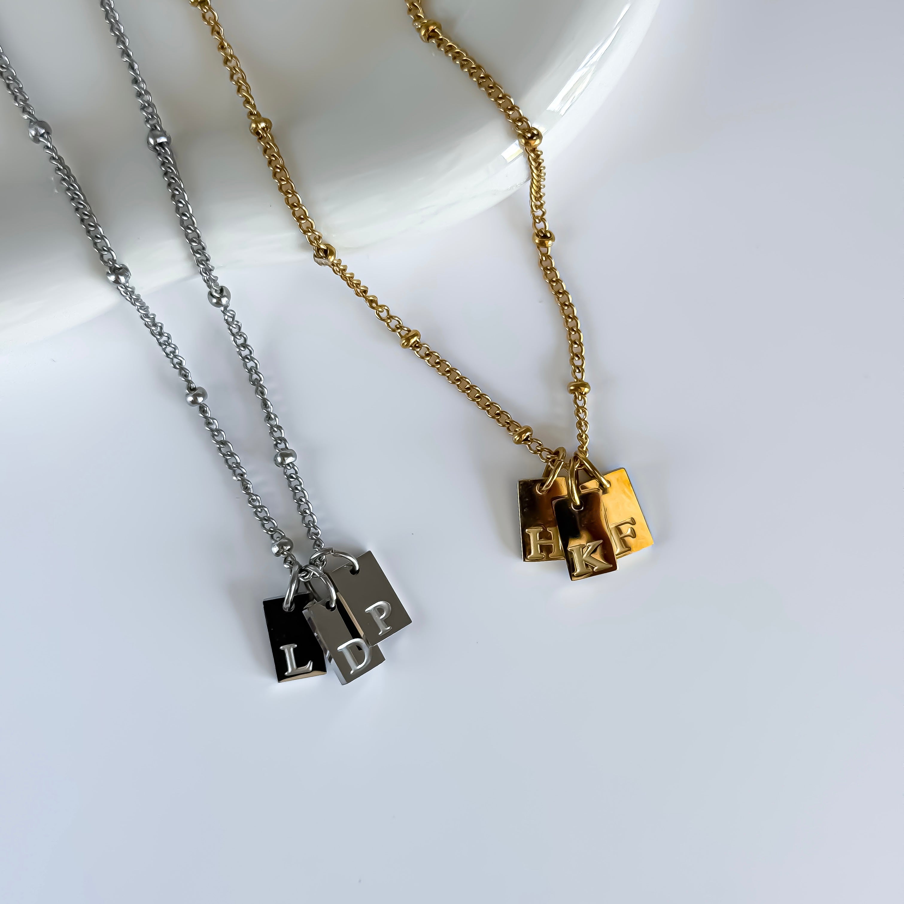Tag Initial Necklace