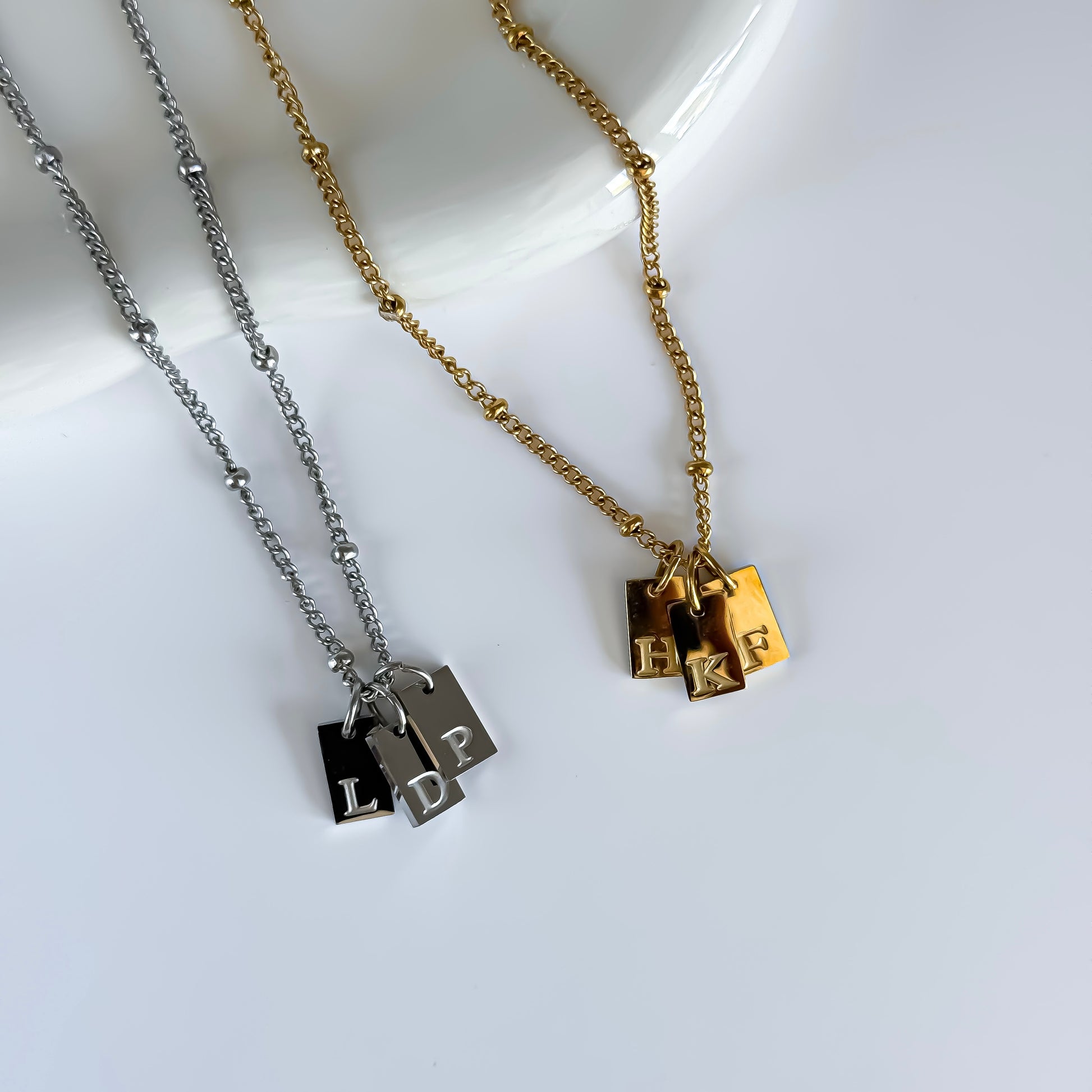 Tag Initial Necklace