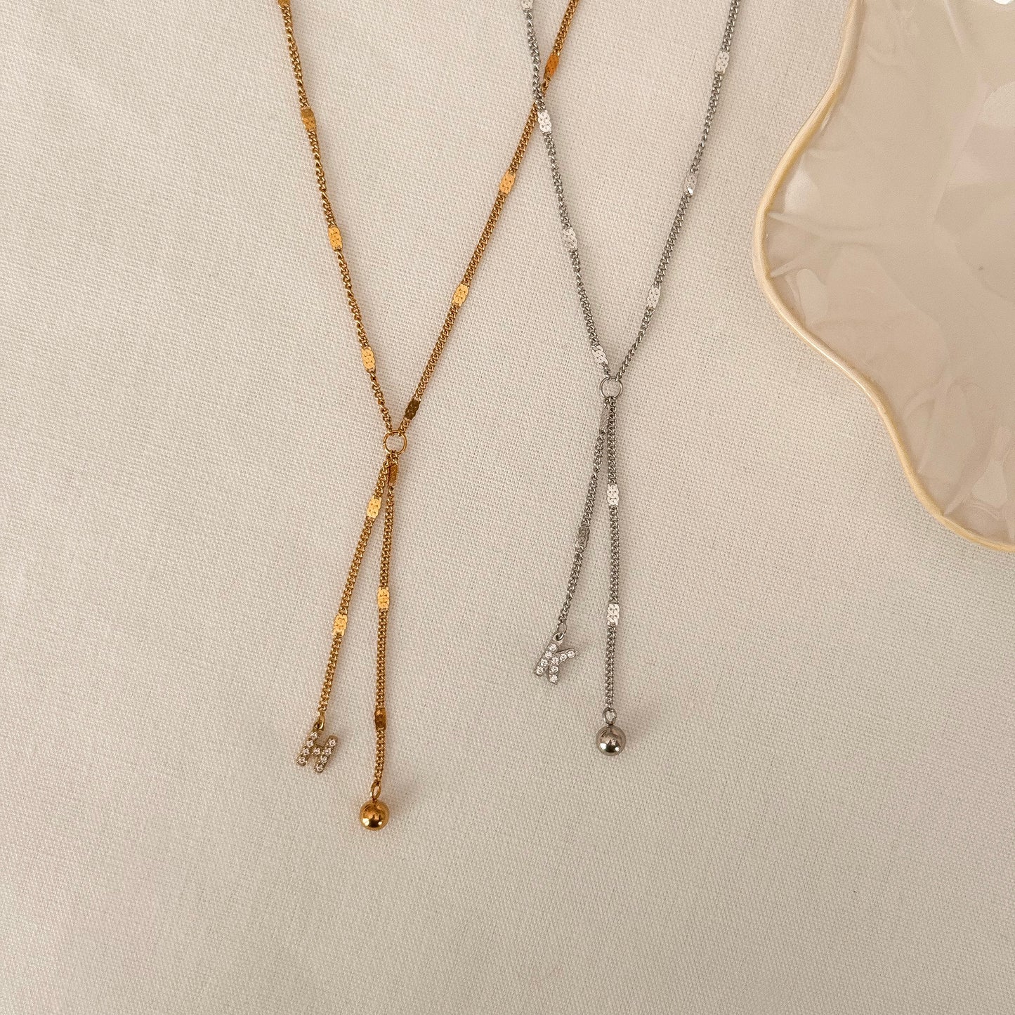 Lariat Initial Necklace