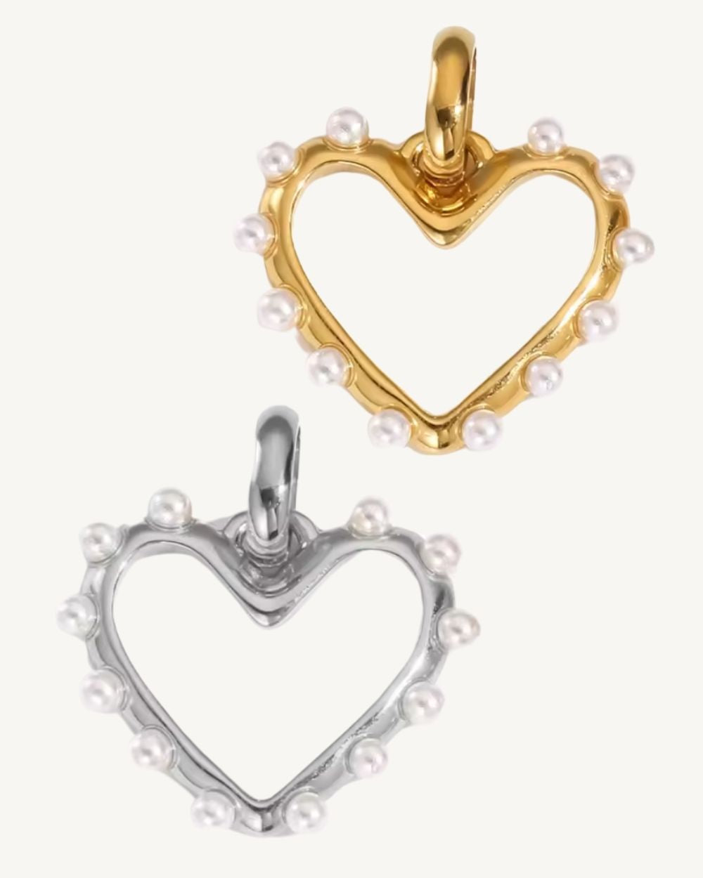 Pearl Heart Charms