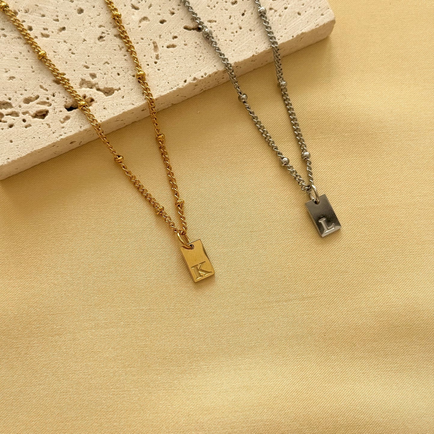 Tag Initial Necklace