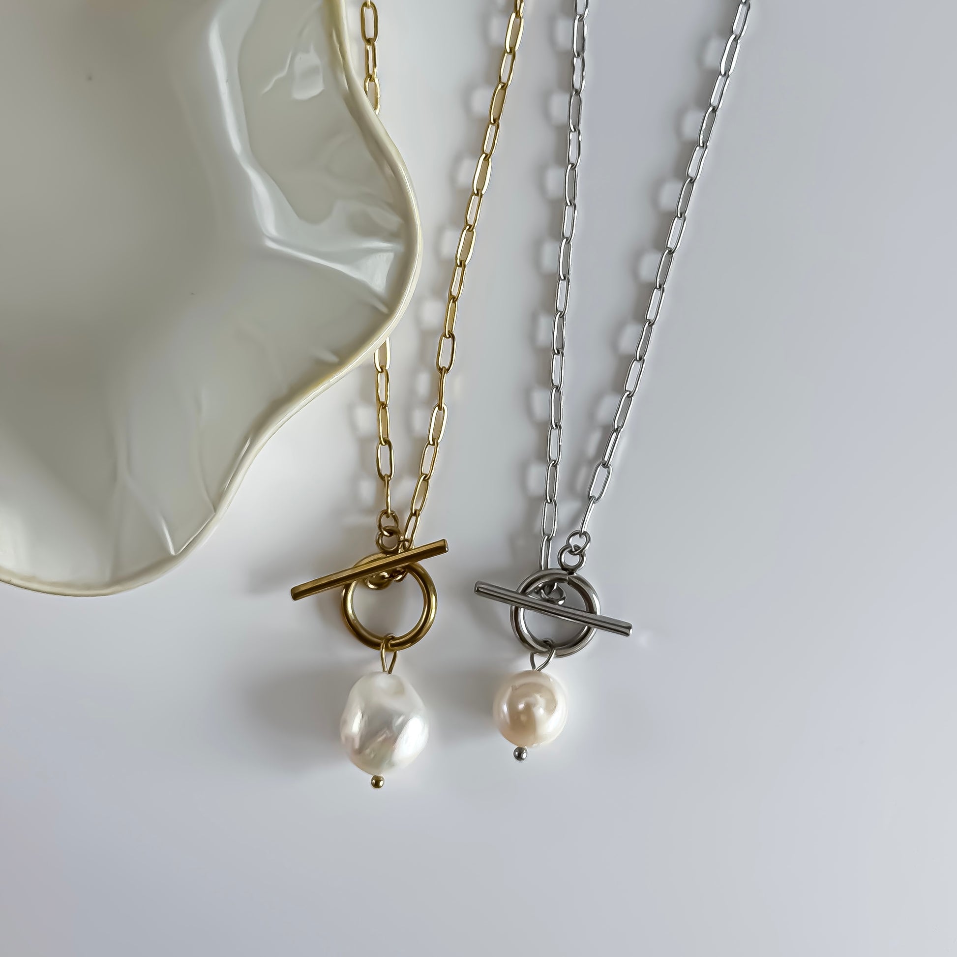 Pearl T-Bar Necklace