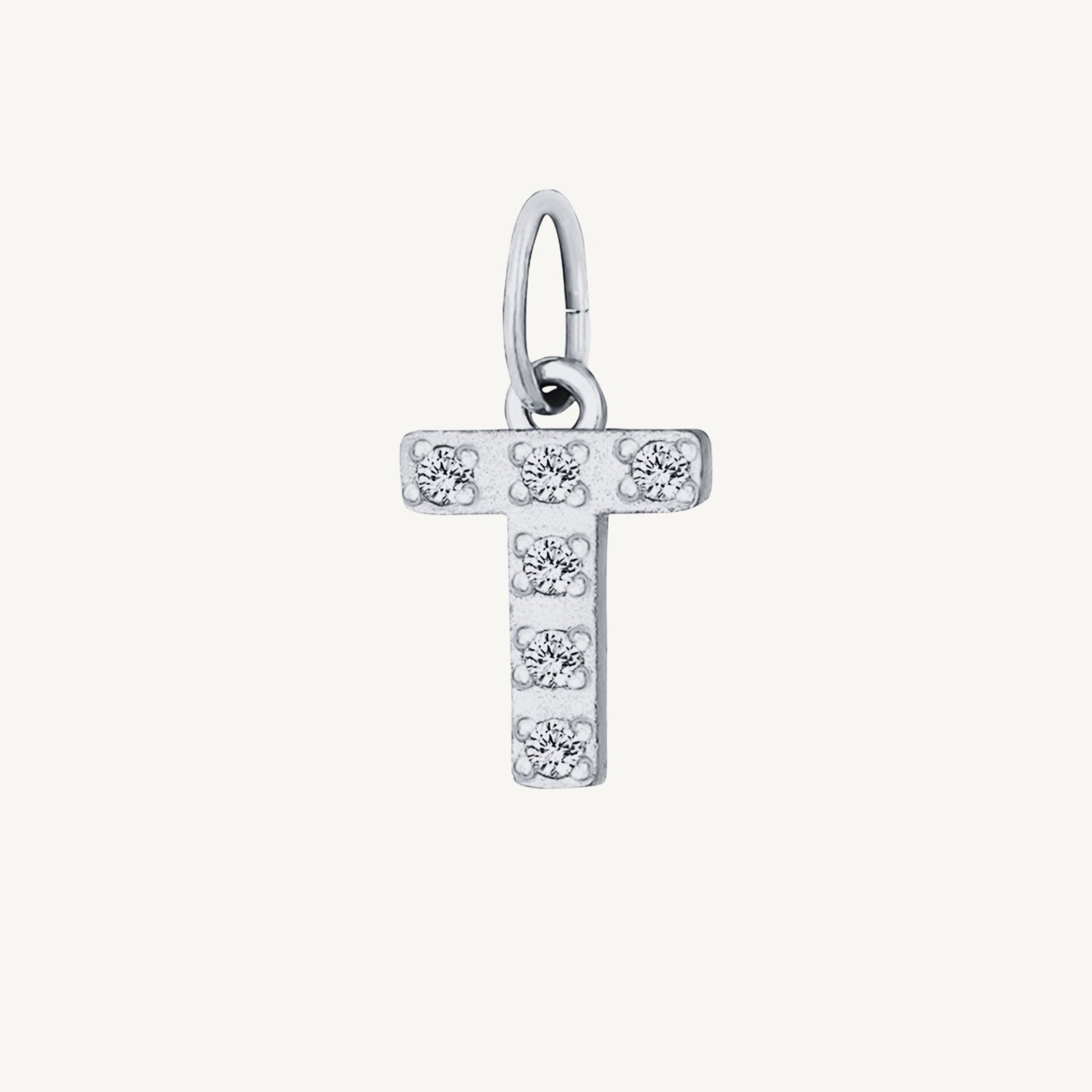 Cubic Zirconia Initial Charms