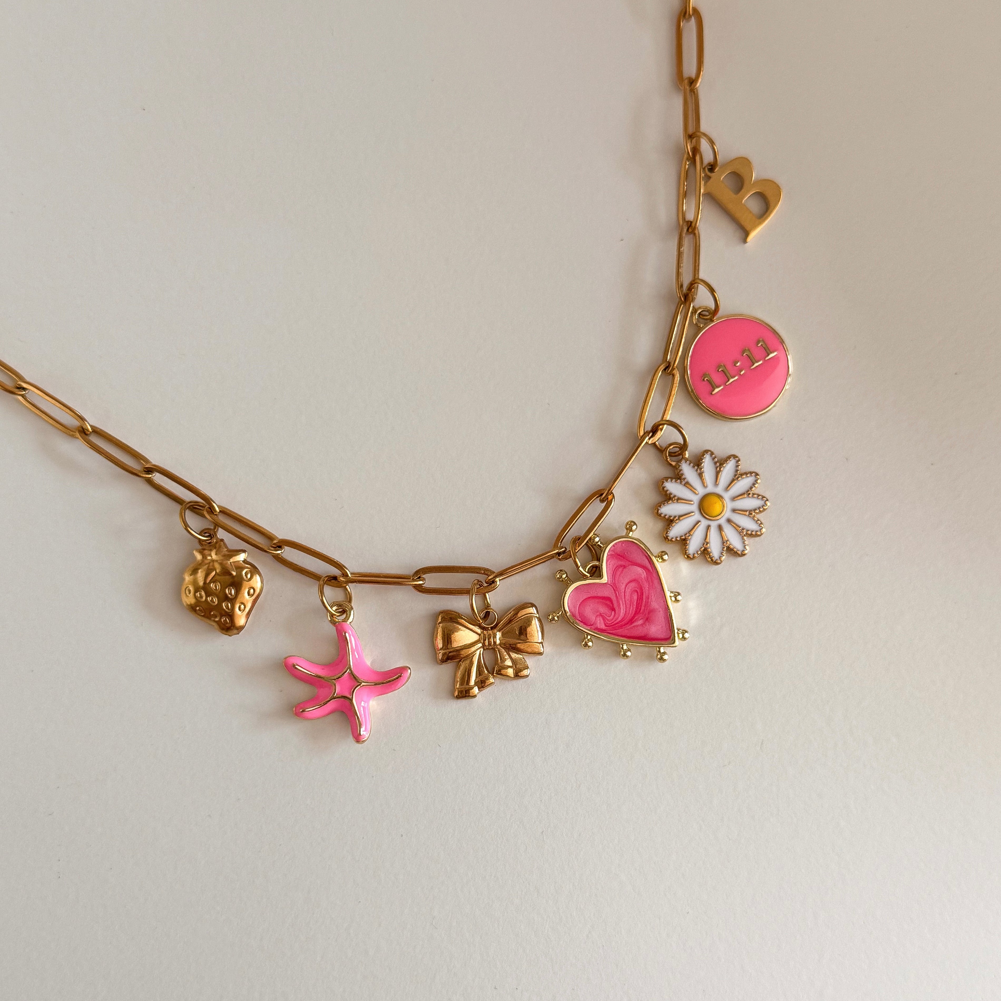 Paperclip Multi Charm Chain