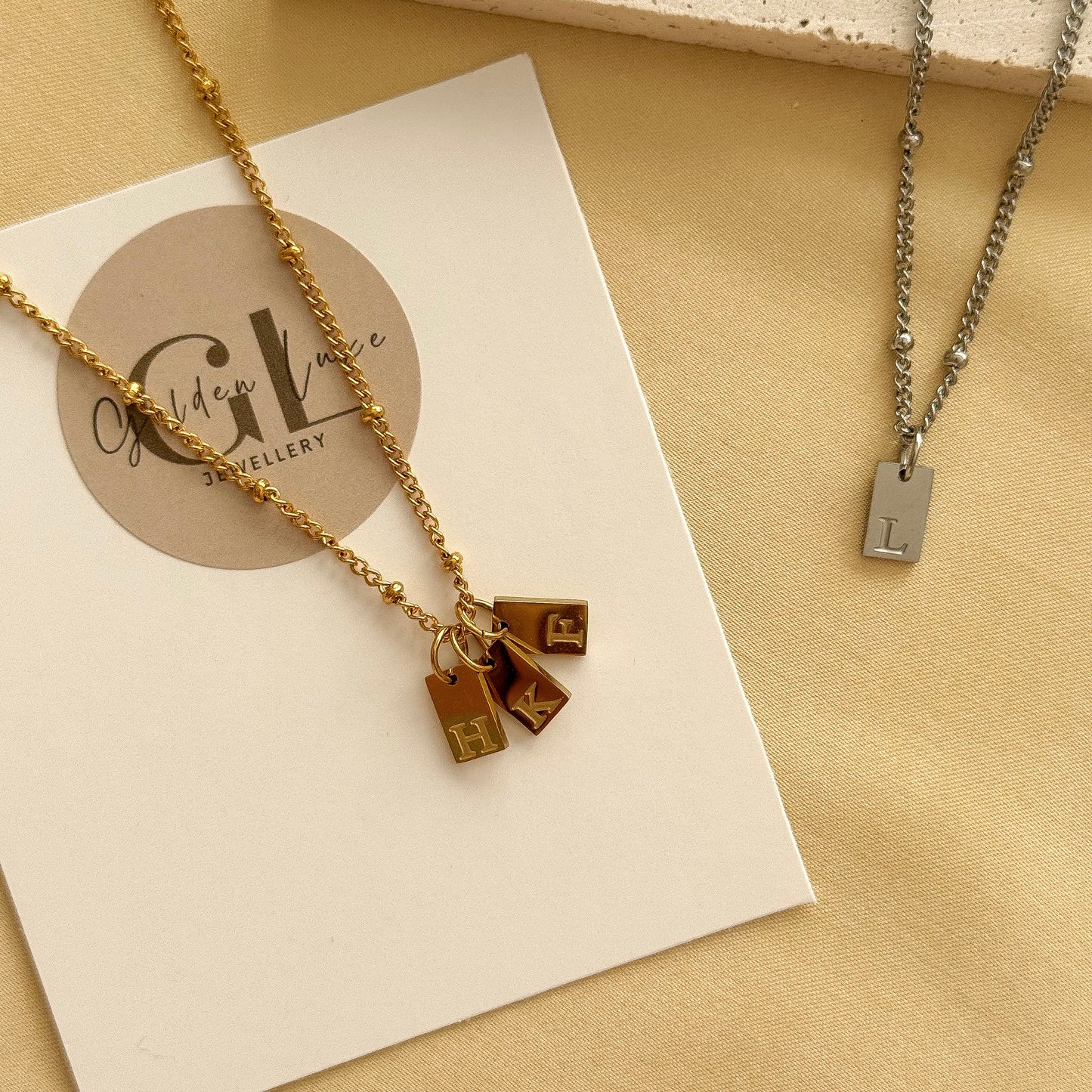 Tag Initial Necklace