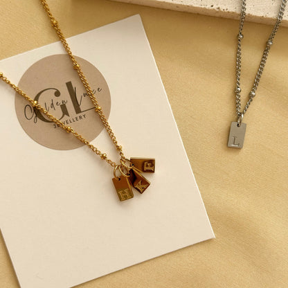Tag Initial Necklace