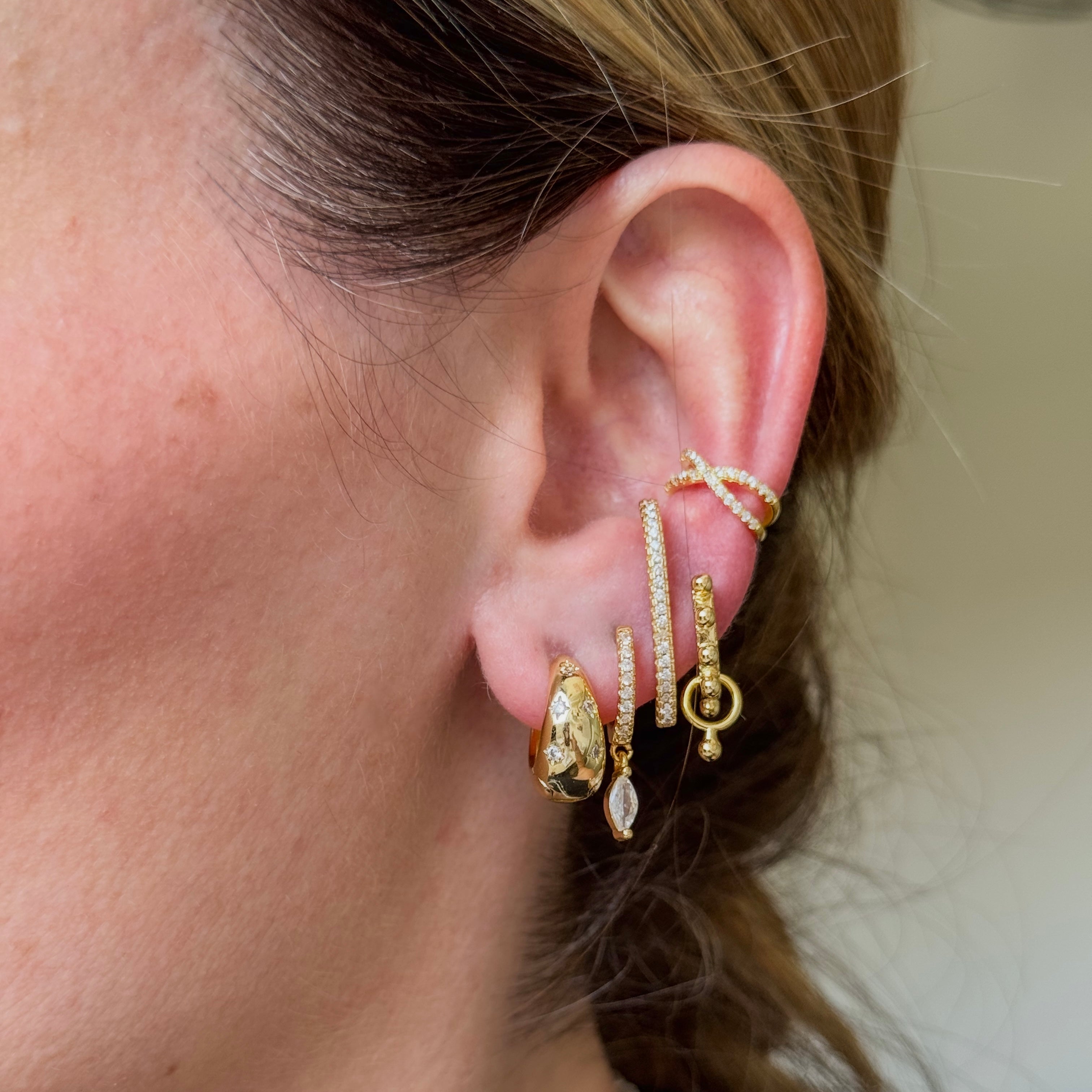 Celeste Huggie Hoop Earrings