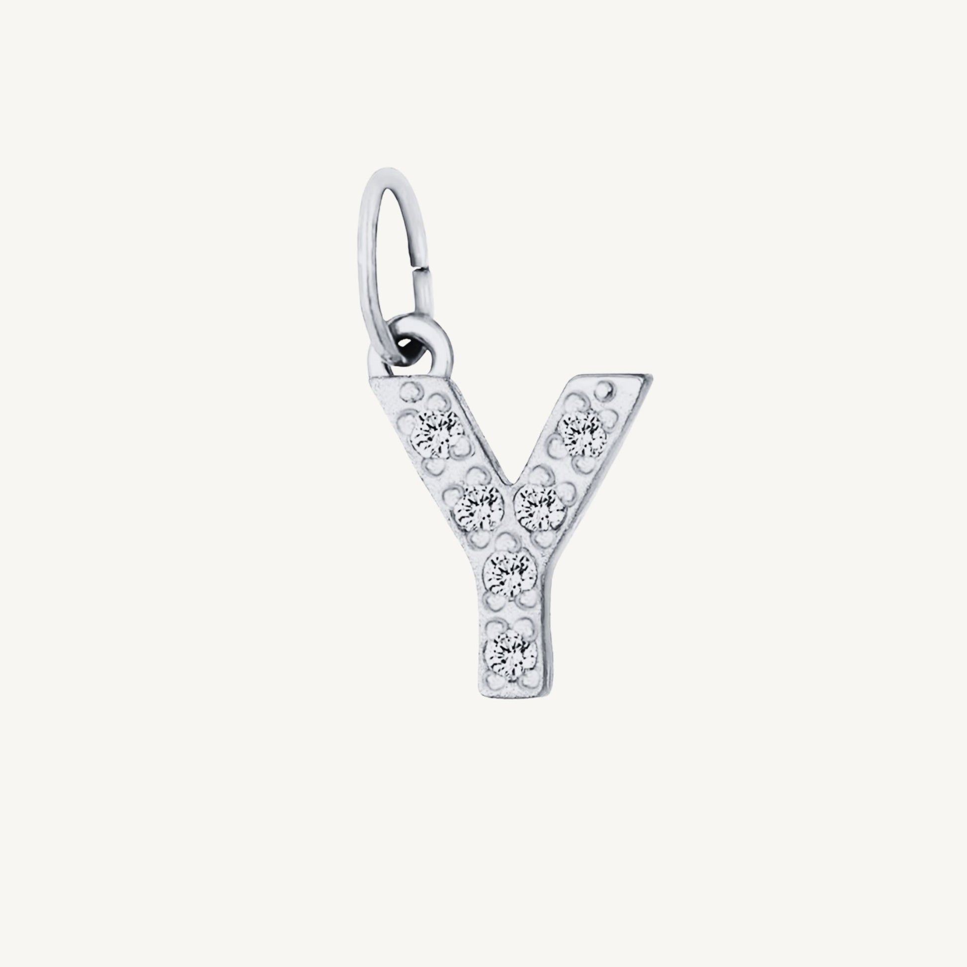 Cubic Zirconia Initial Charms