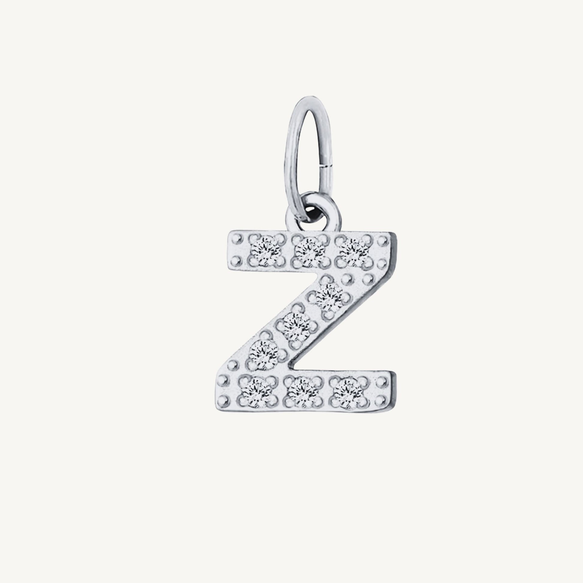 Cubic Zirconia Initial Charms
