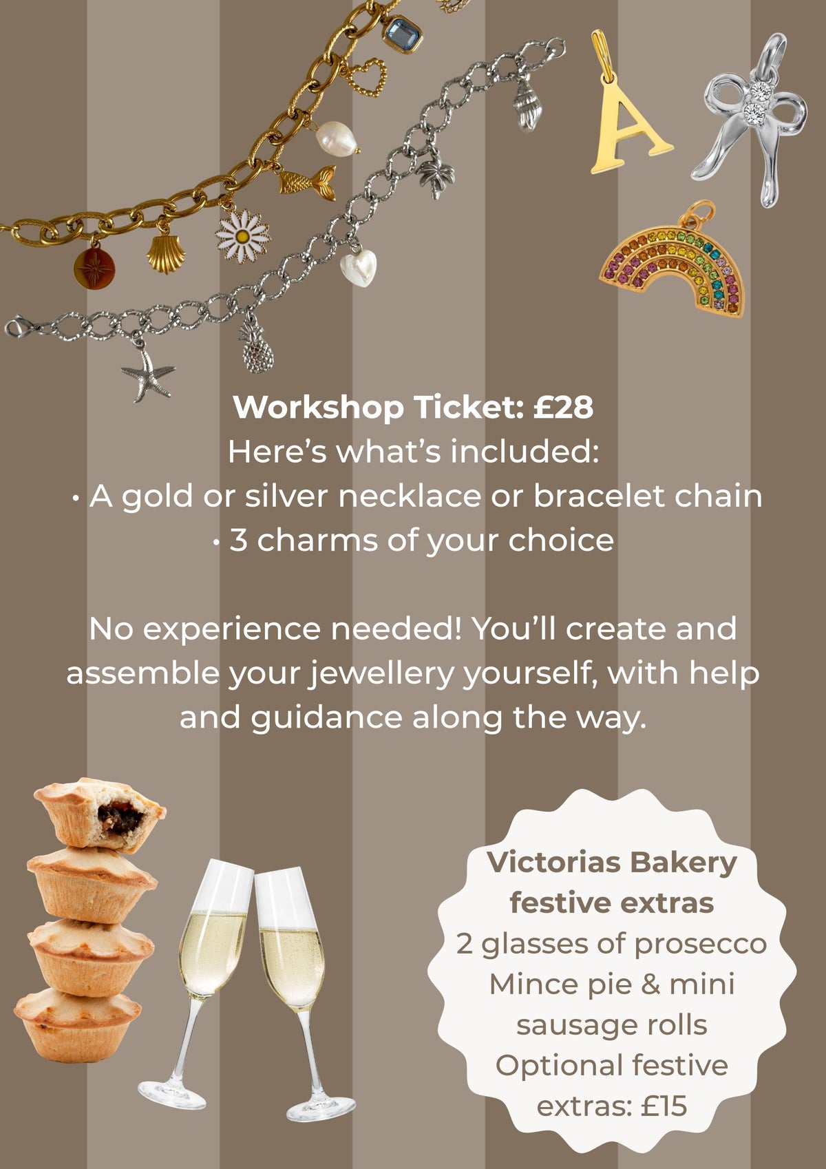 Christmas jewellery making workshop in Ipswich – £28 ticket includes a necklace or bracelet and three charms