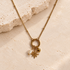 Gold dotty carabiner necklace personalised with pearl, starburst and heart charms