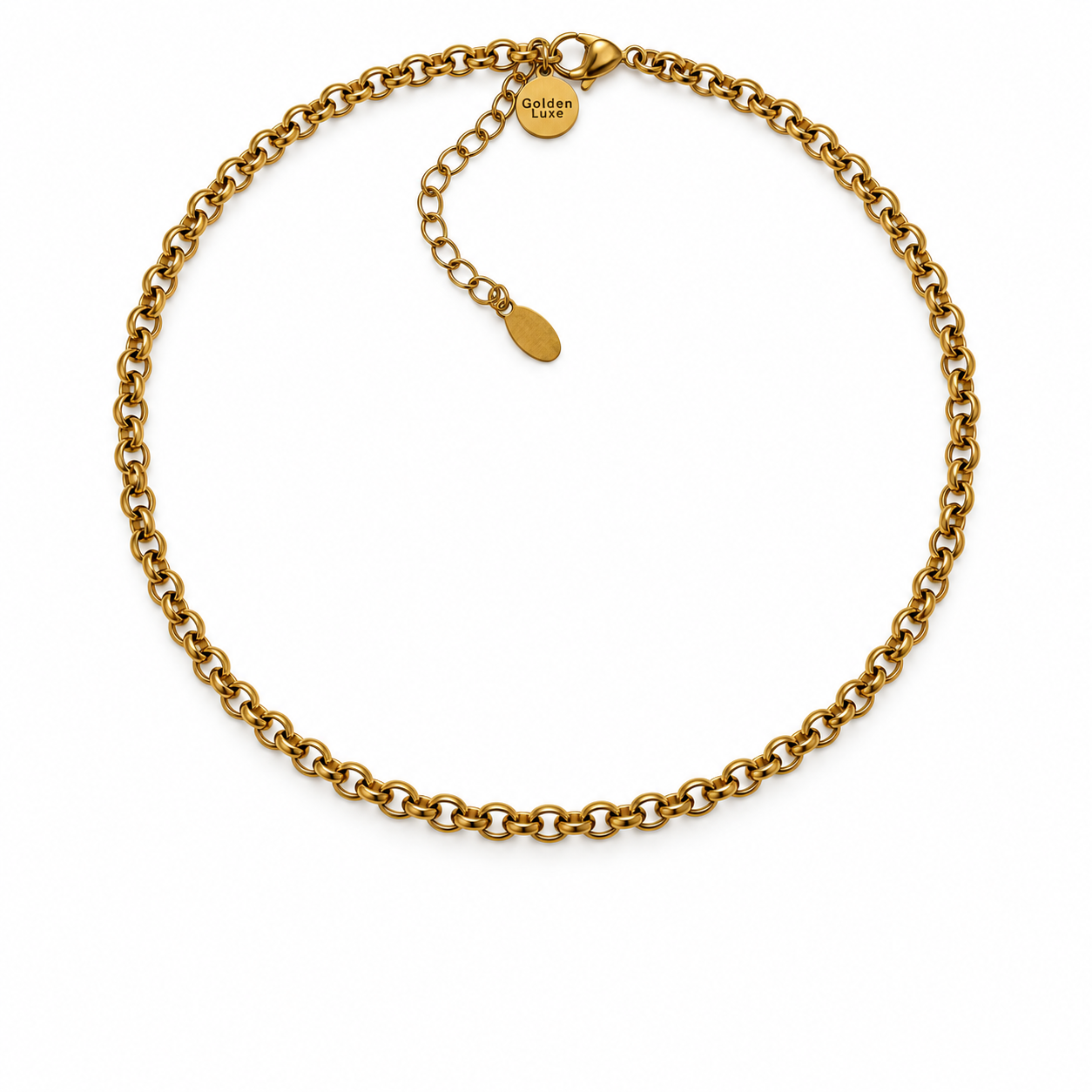 Gold rolo multi charm necklace chain