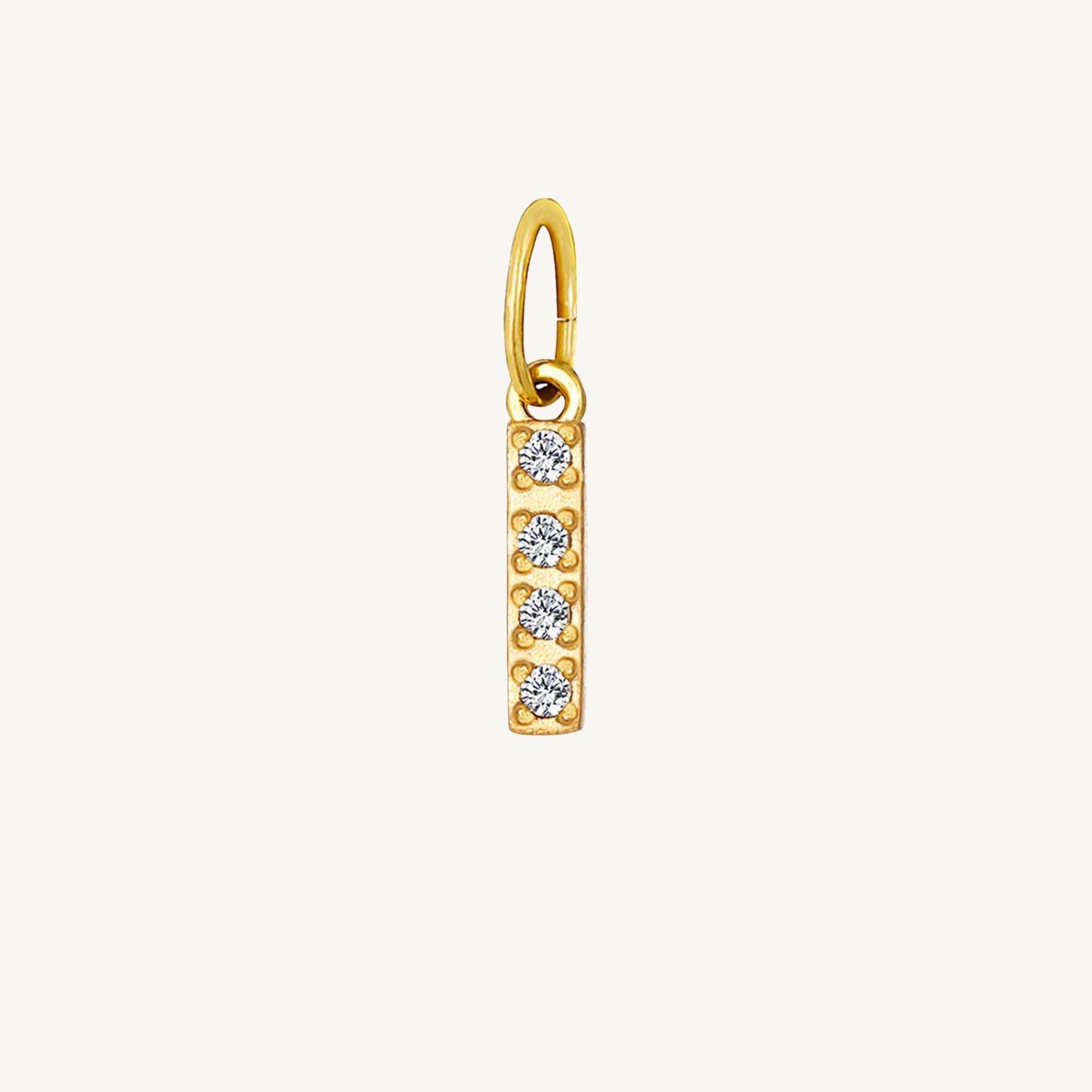 Cubic Zirconia Initial Charms