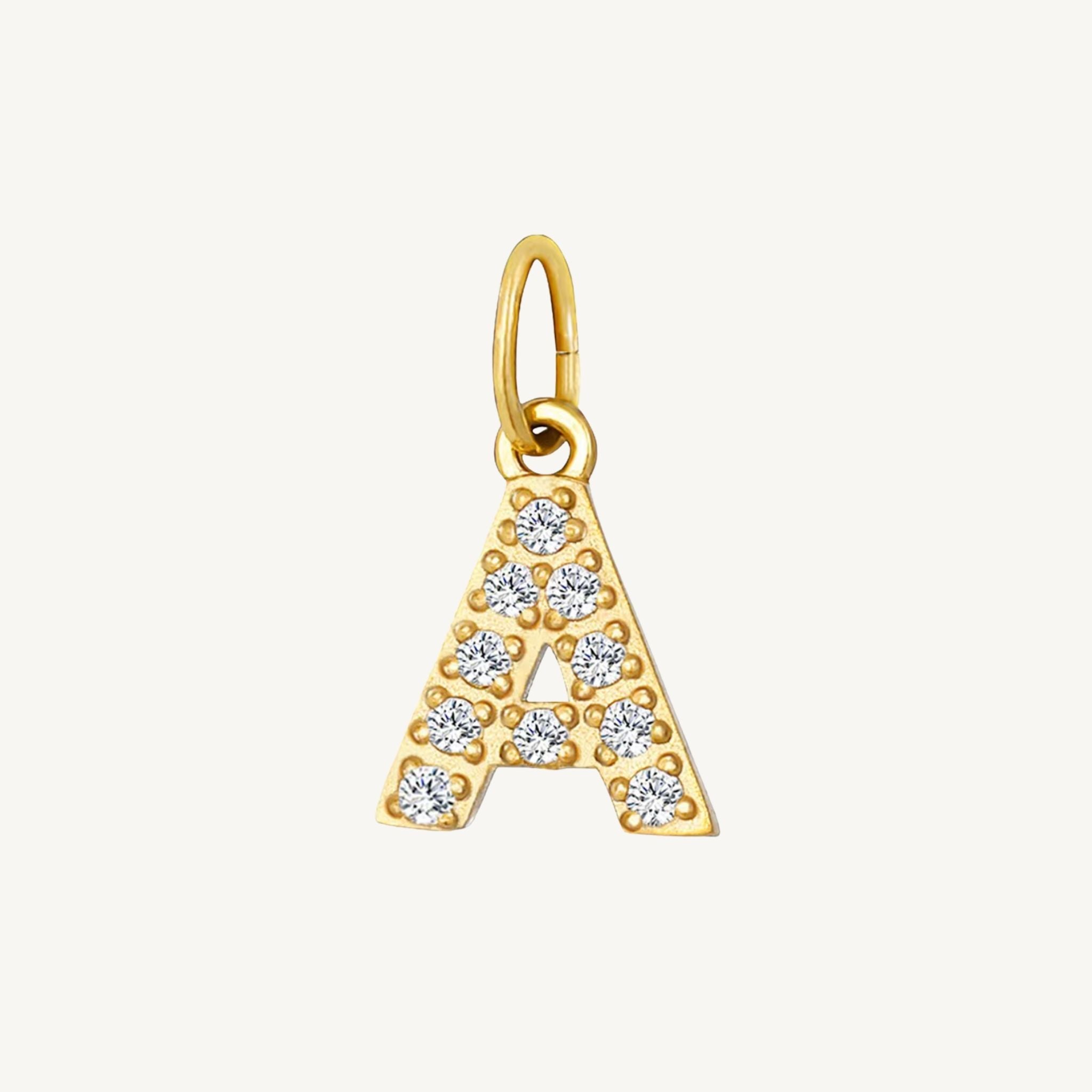 Cubic Zirconia Initial Charms