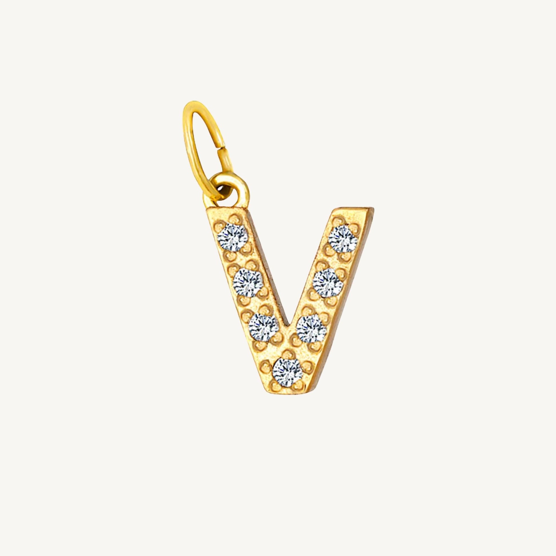 Cubic Zirconia Initial Charms