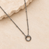 Silver dotty carabiner necklace with beaded chain and round clasp