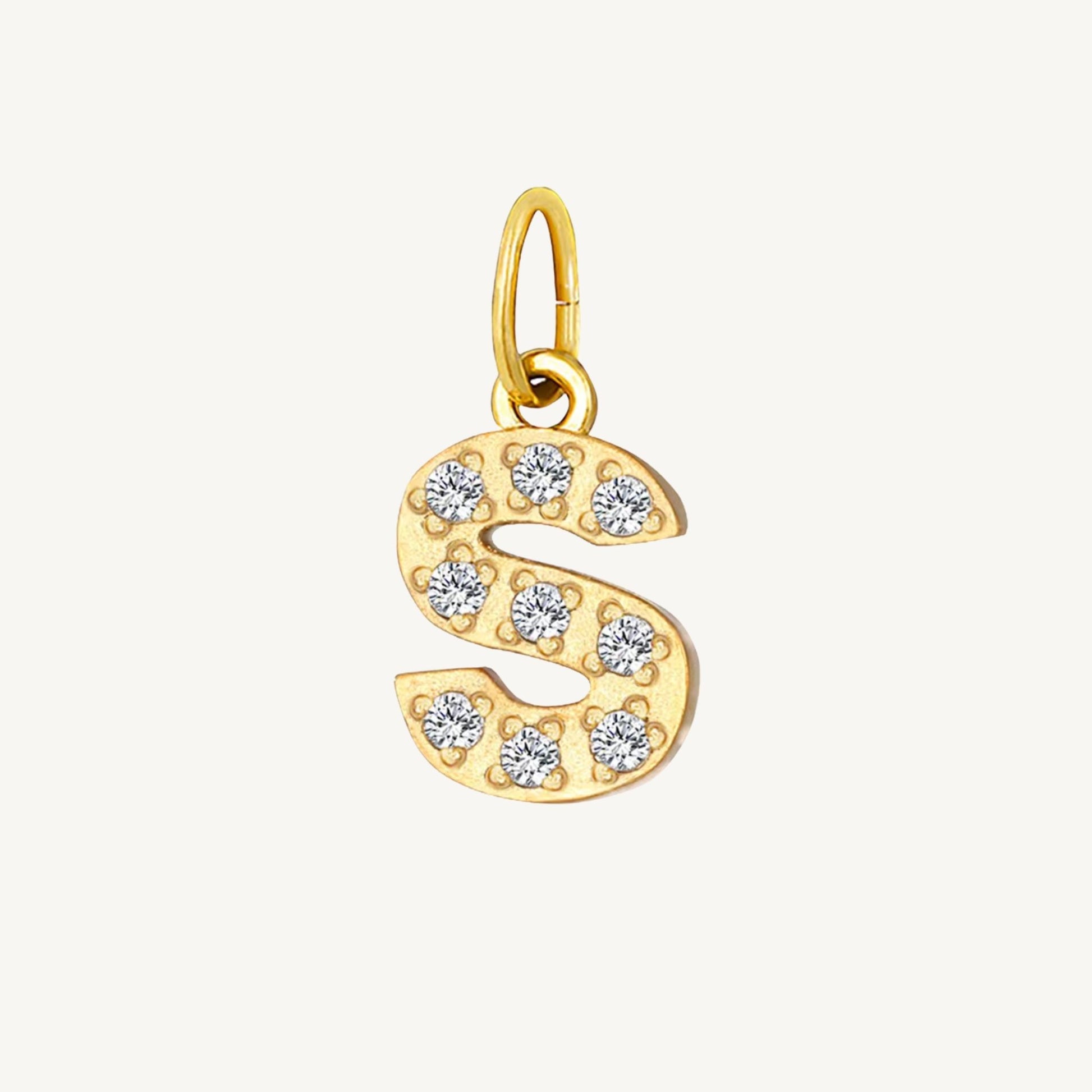 Cubic Zirconia Initial Charms