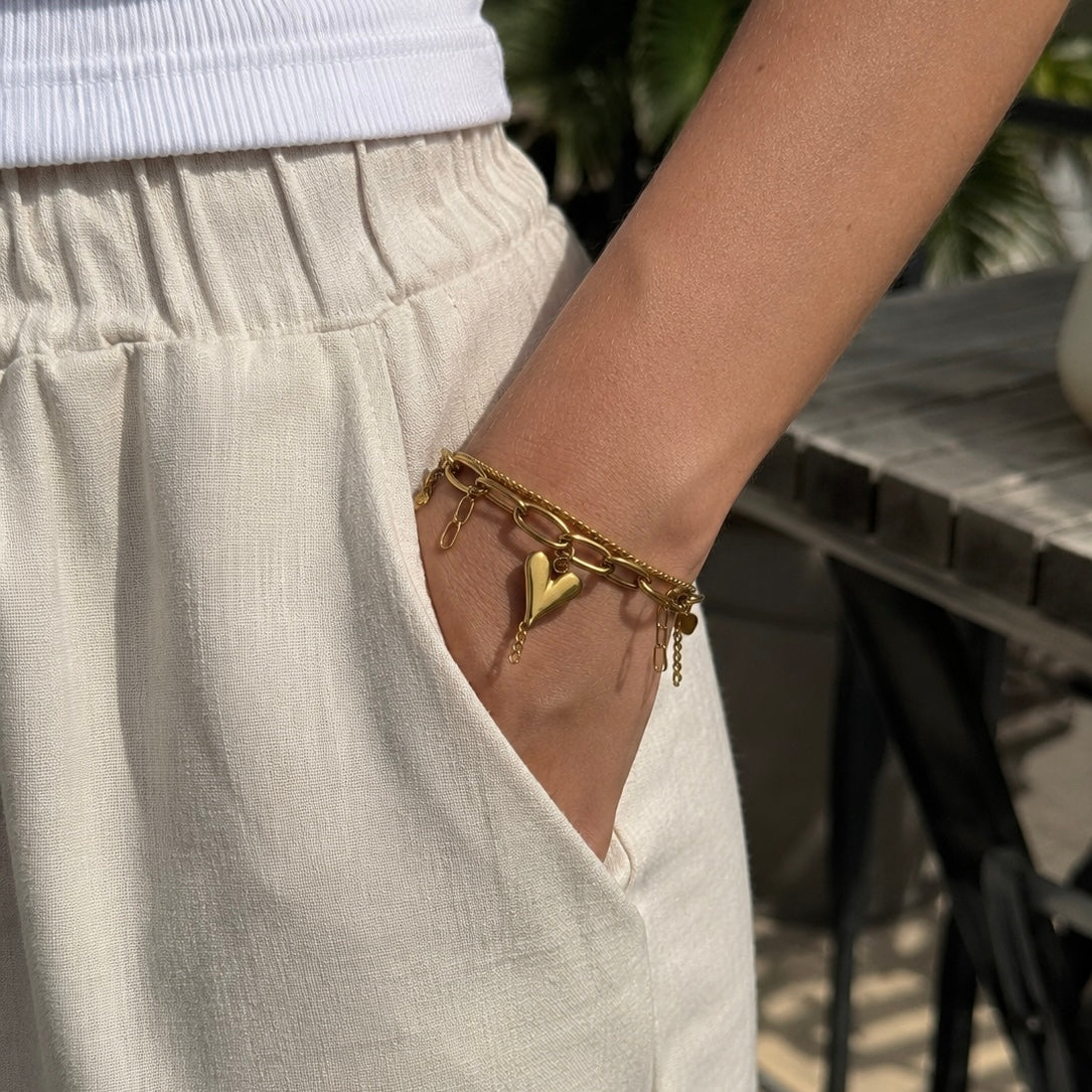 Luna Heart Charm Bracelet