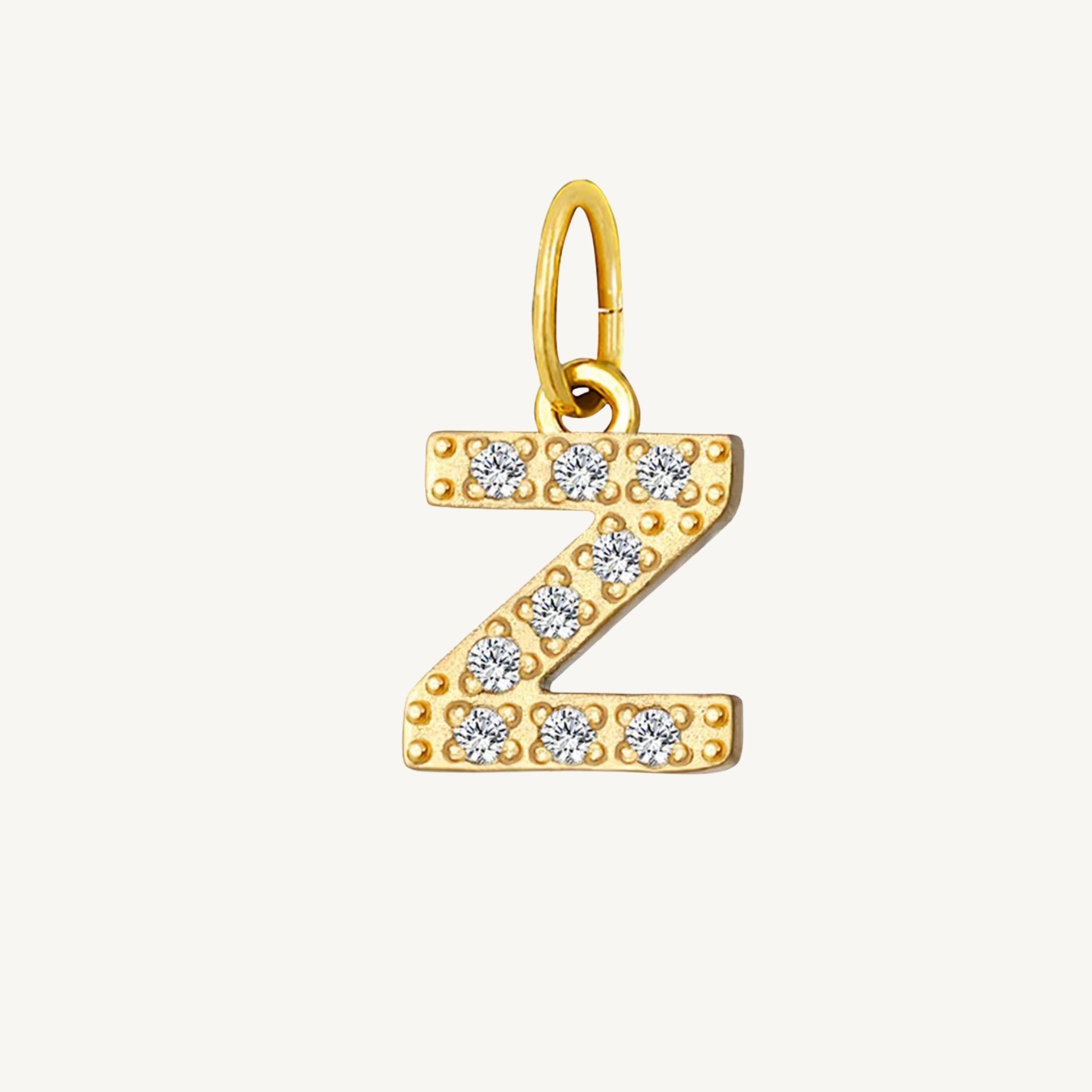 Cubic Zirconia Initial Charms