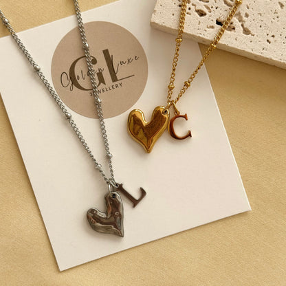 Heart Initial Necklace