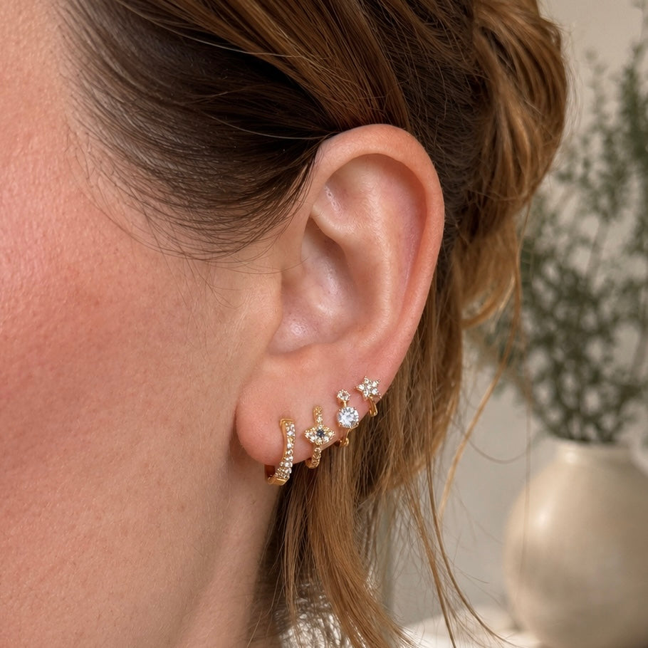 Star Huggie Hoop Earrings