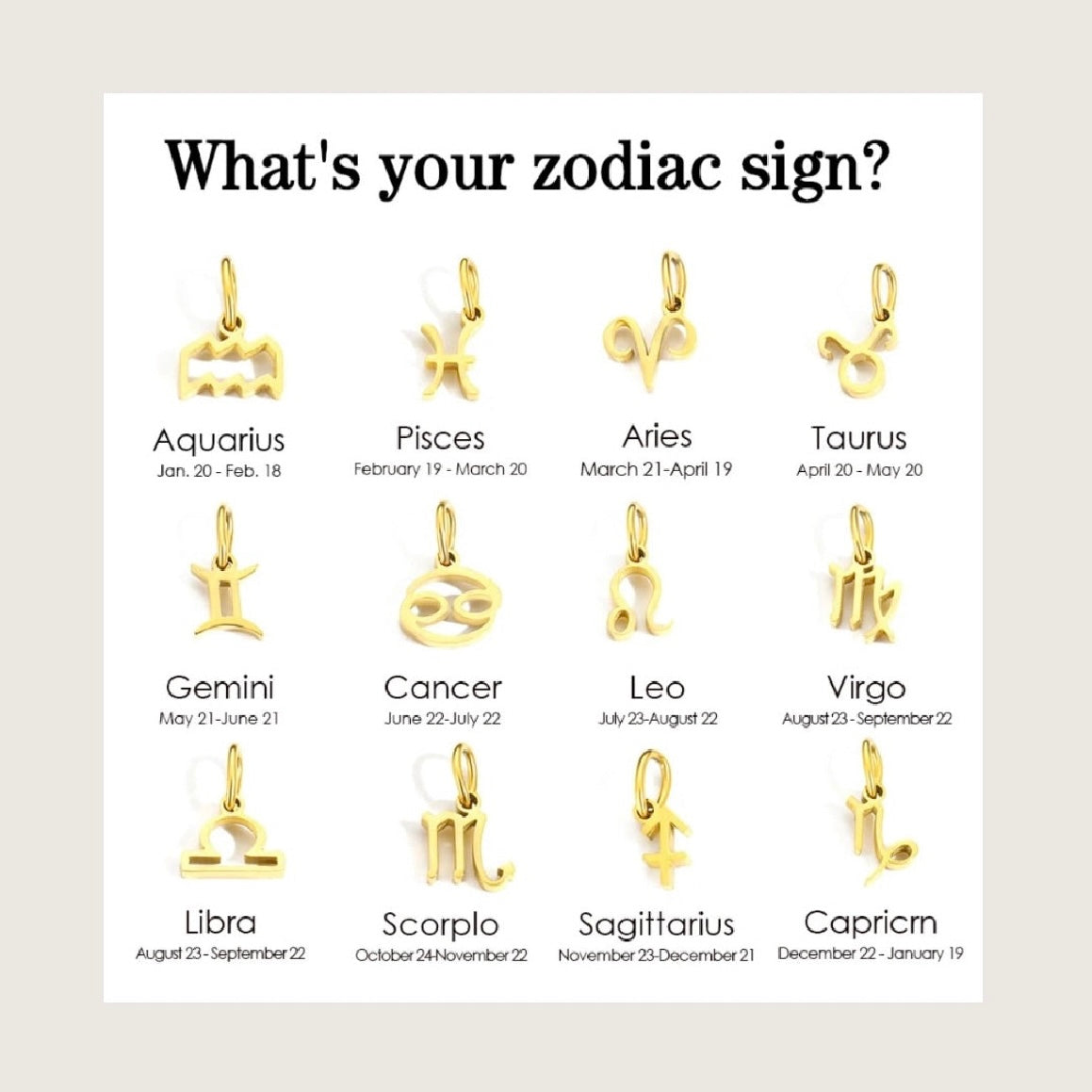 Initial Zodiac Necklace