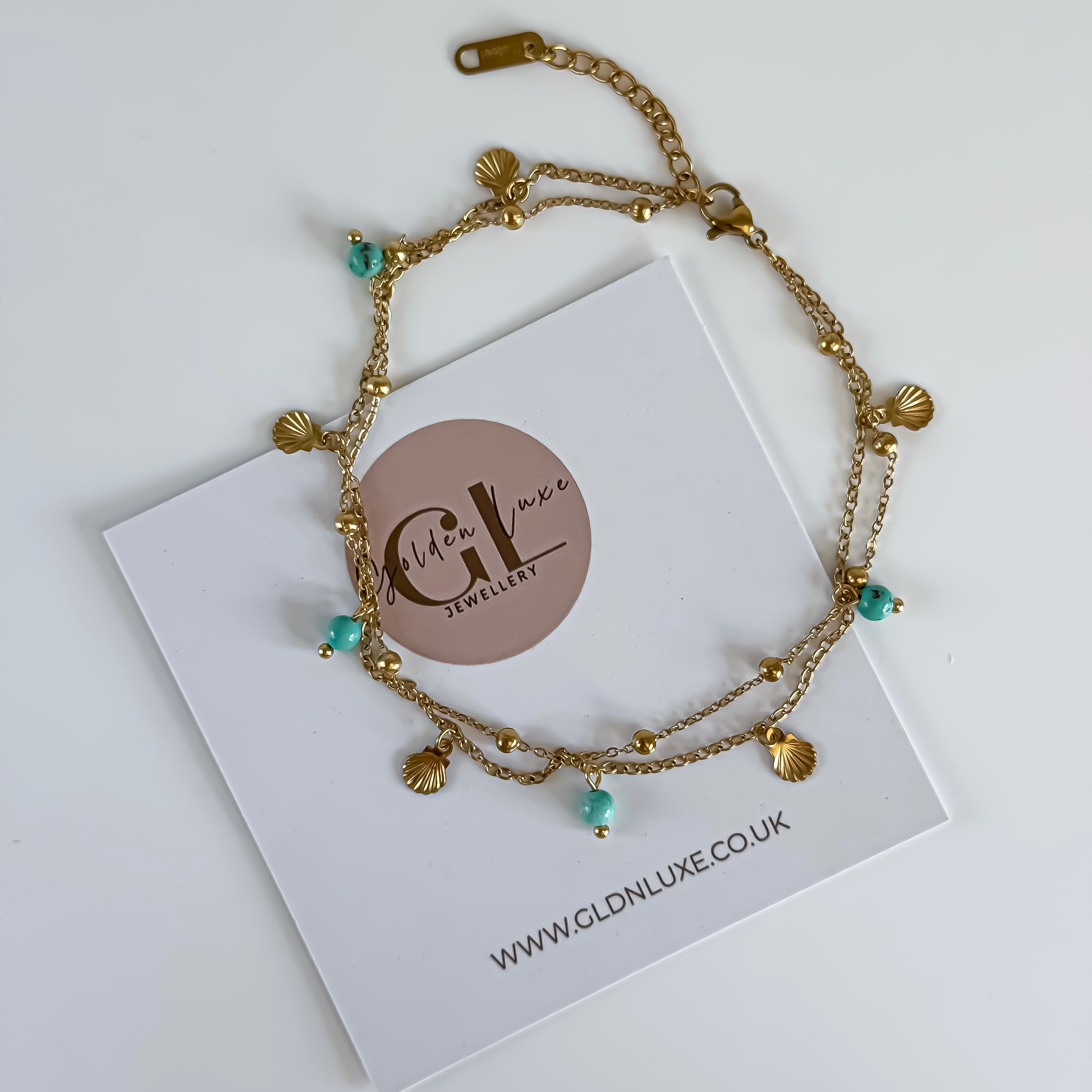 Azure Shell Anklet