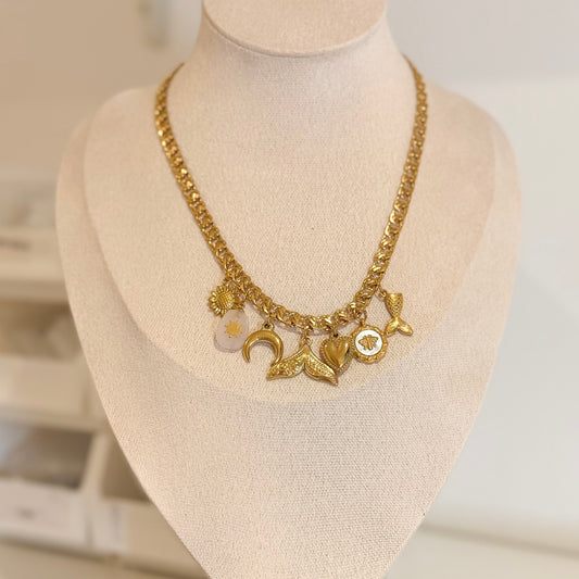 Gold Multi Charm Necklace