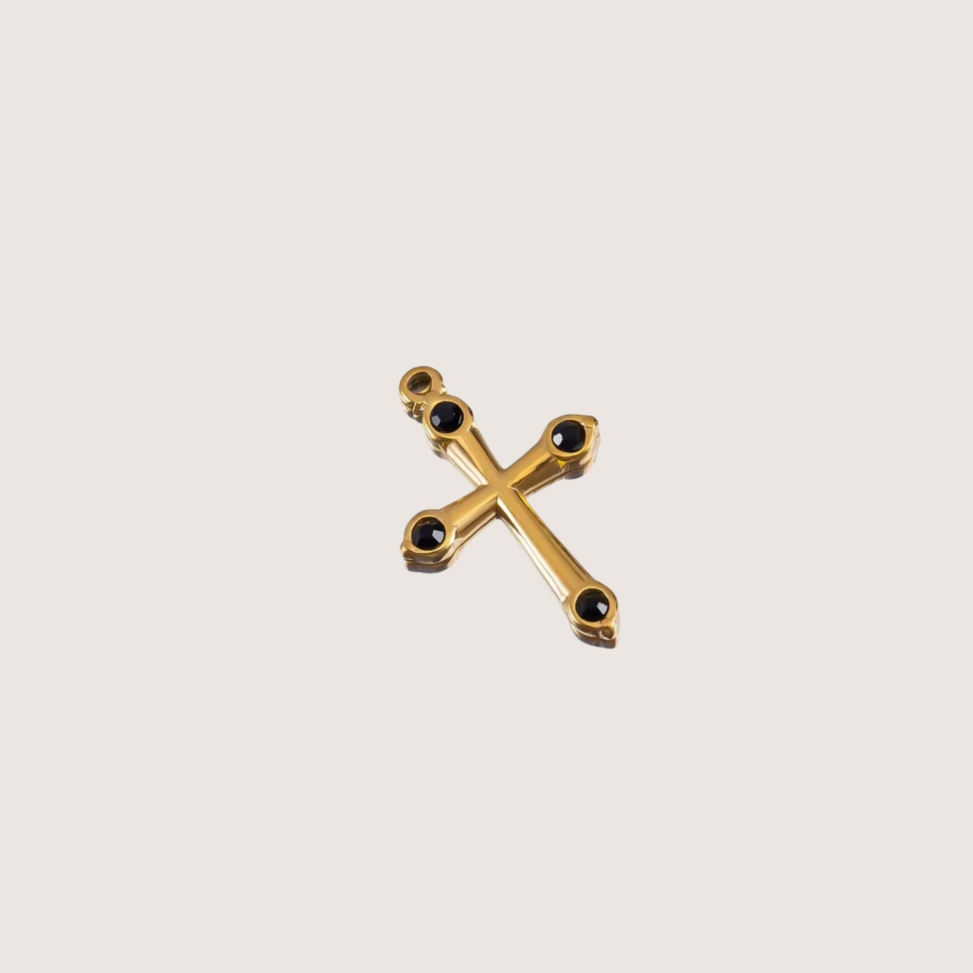 Black and Gold Cross Charms
