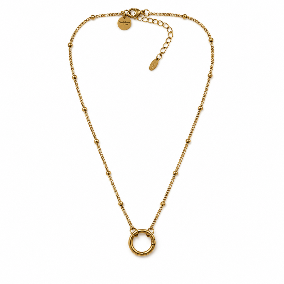 Gold dotty carabiner necklace with detachable clasp