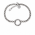 Silver rolo carabiner charm bracelet with detachable clasp