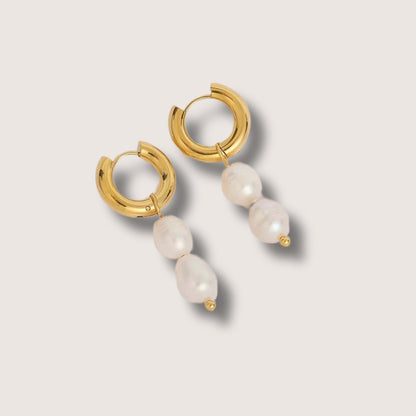 Polly Pearl Hoop Earrings