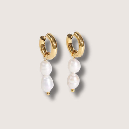 Polly Pearl Hoop Earrings