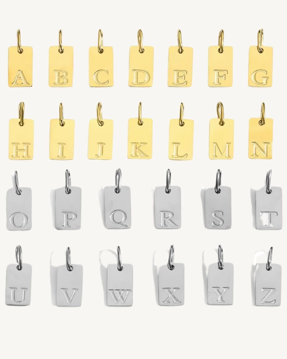 Mini Tag Initial Charms