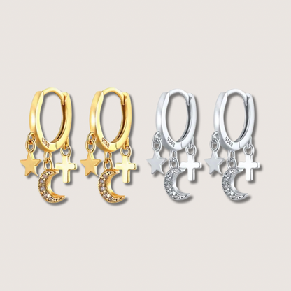 Charm Huggie Hoop Earrings