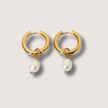 Helen Pearl Hoop Earrings