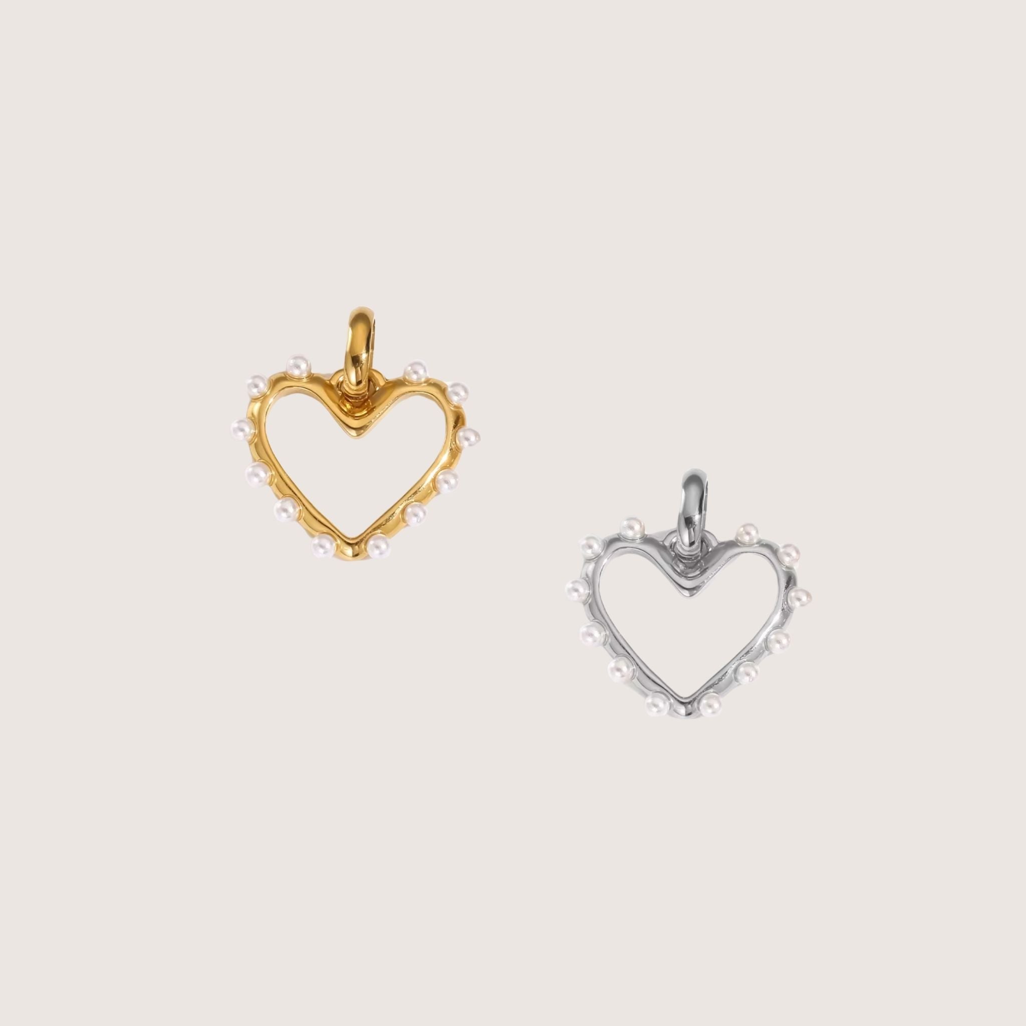 Pearl Heart Charms