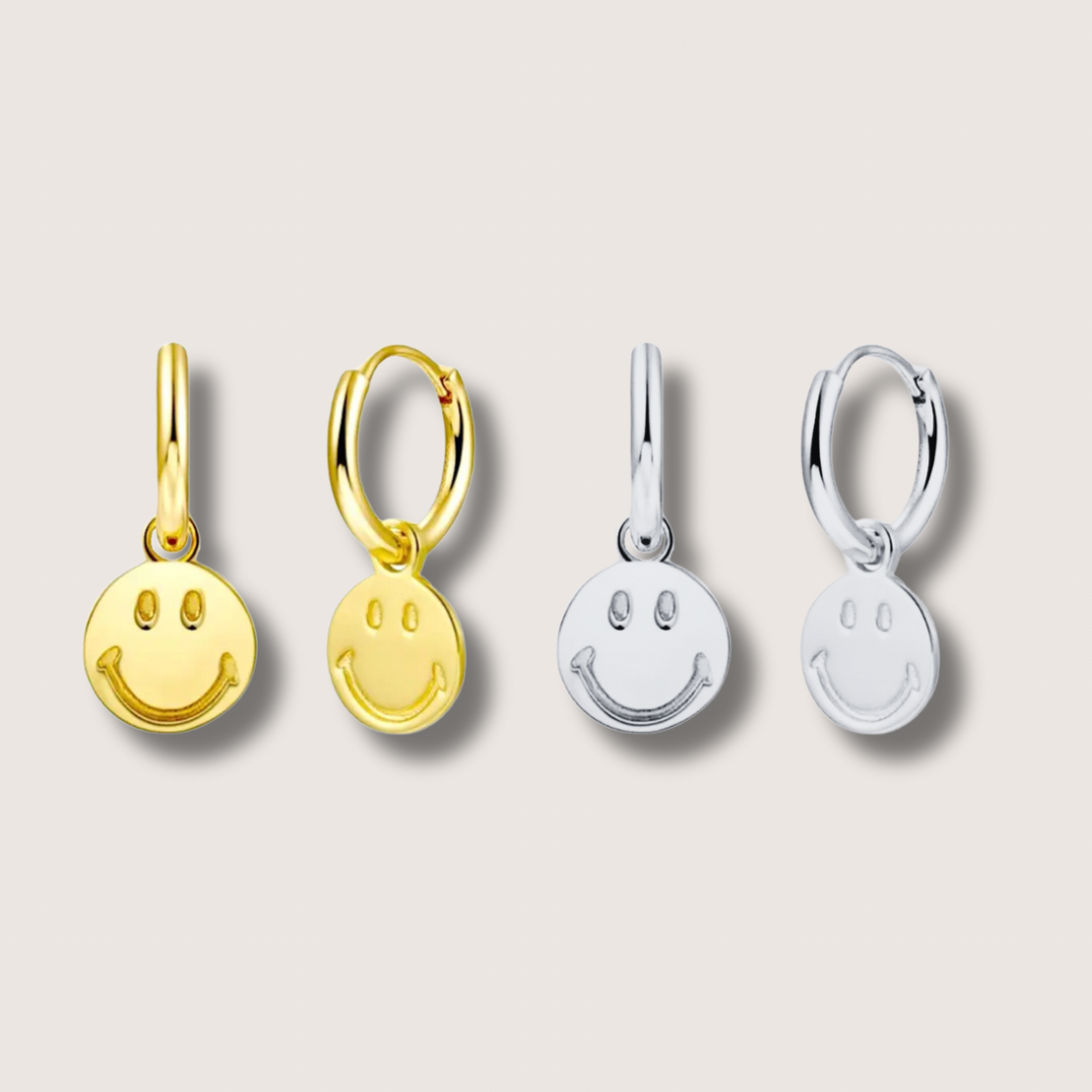 Smiley Huggie Hoop Earrings