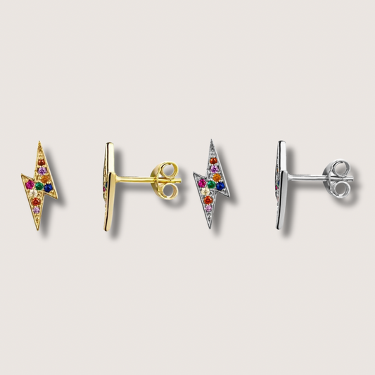 Colour Lightening Bolt Studs