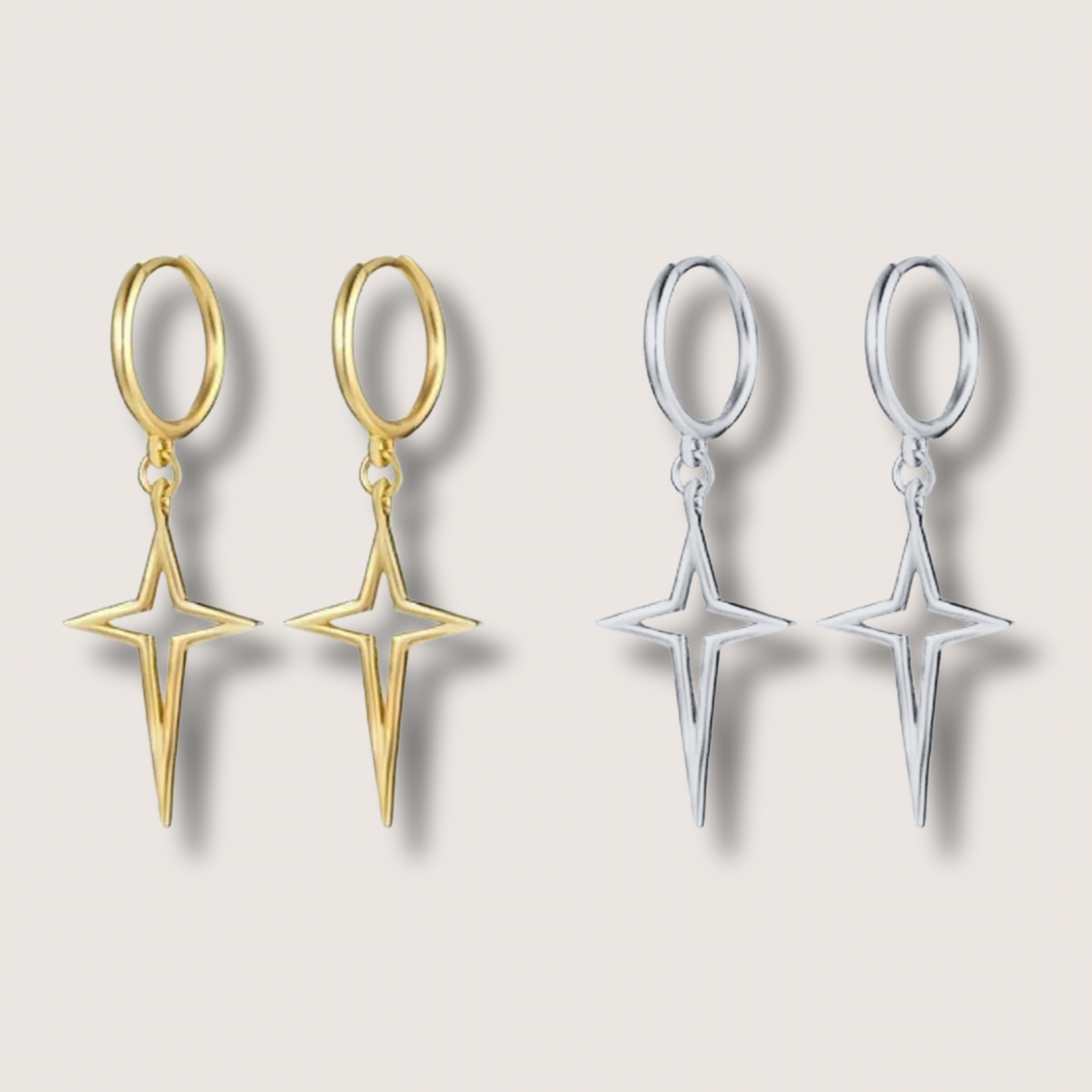 North Star Huggie Hoop Earrings