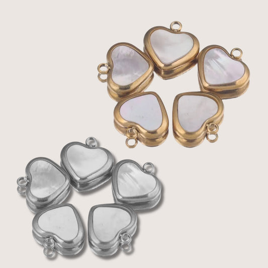 Pearl Heart Charms