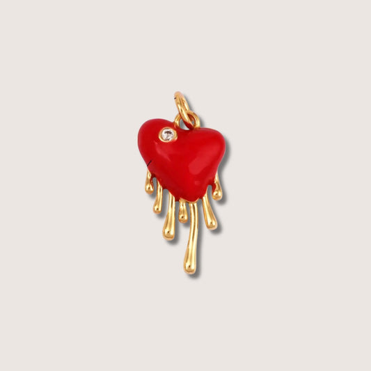Gold Drip Heart Charms
