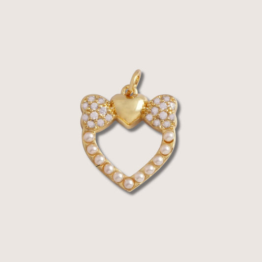 Bow Heart Charms