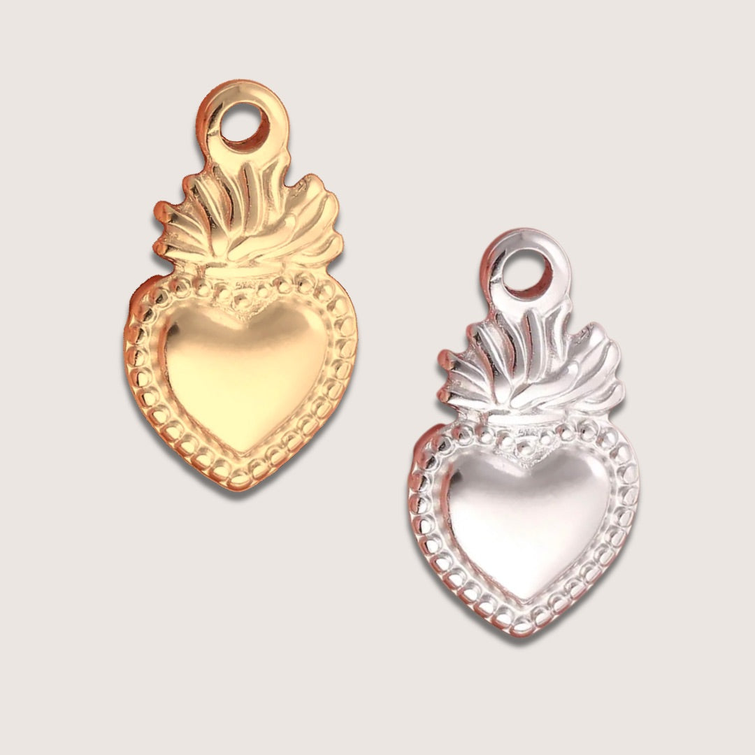 Flame Heart Charms