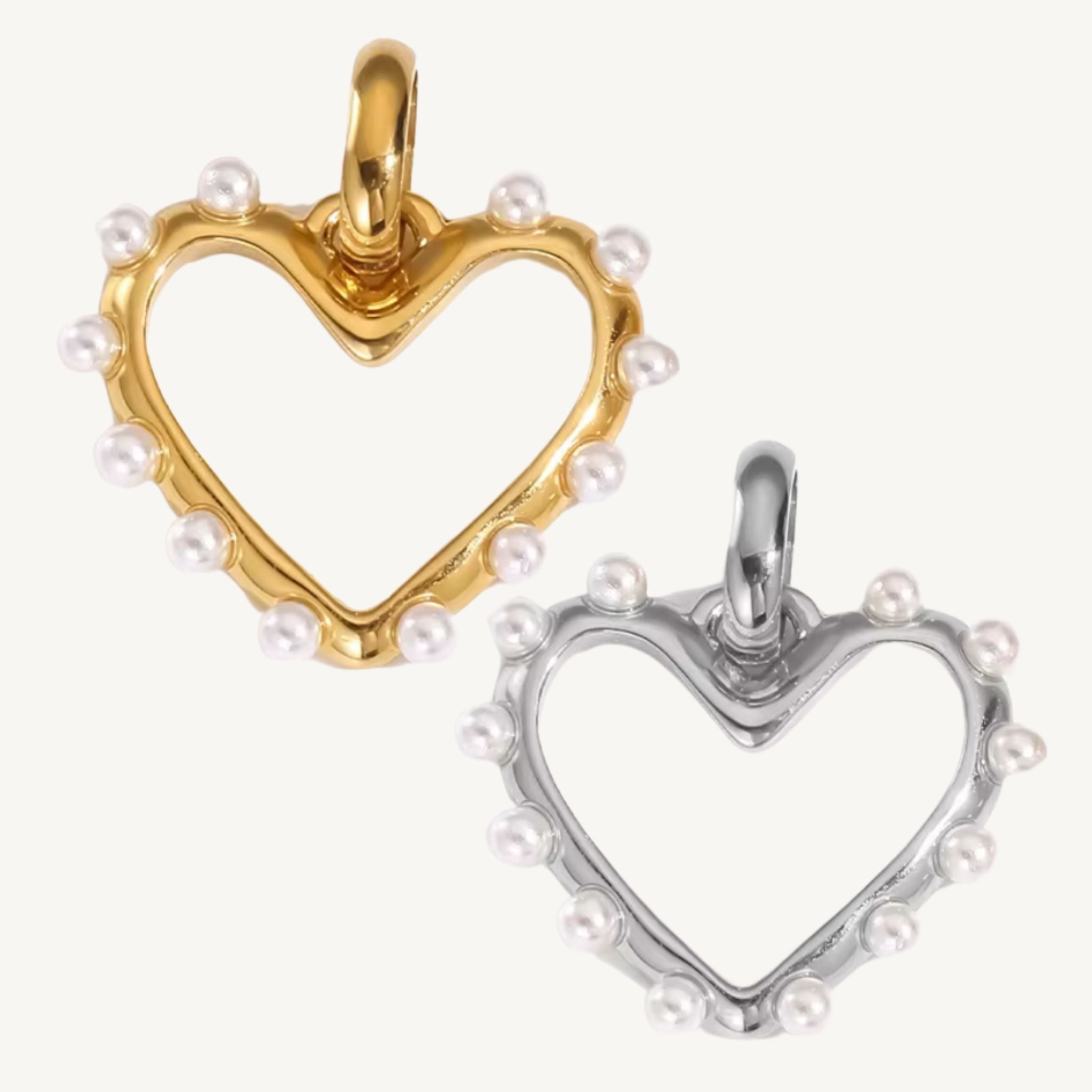 Pearl Heart Charms