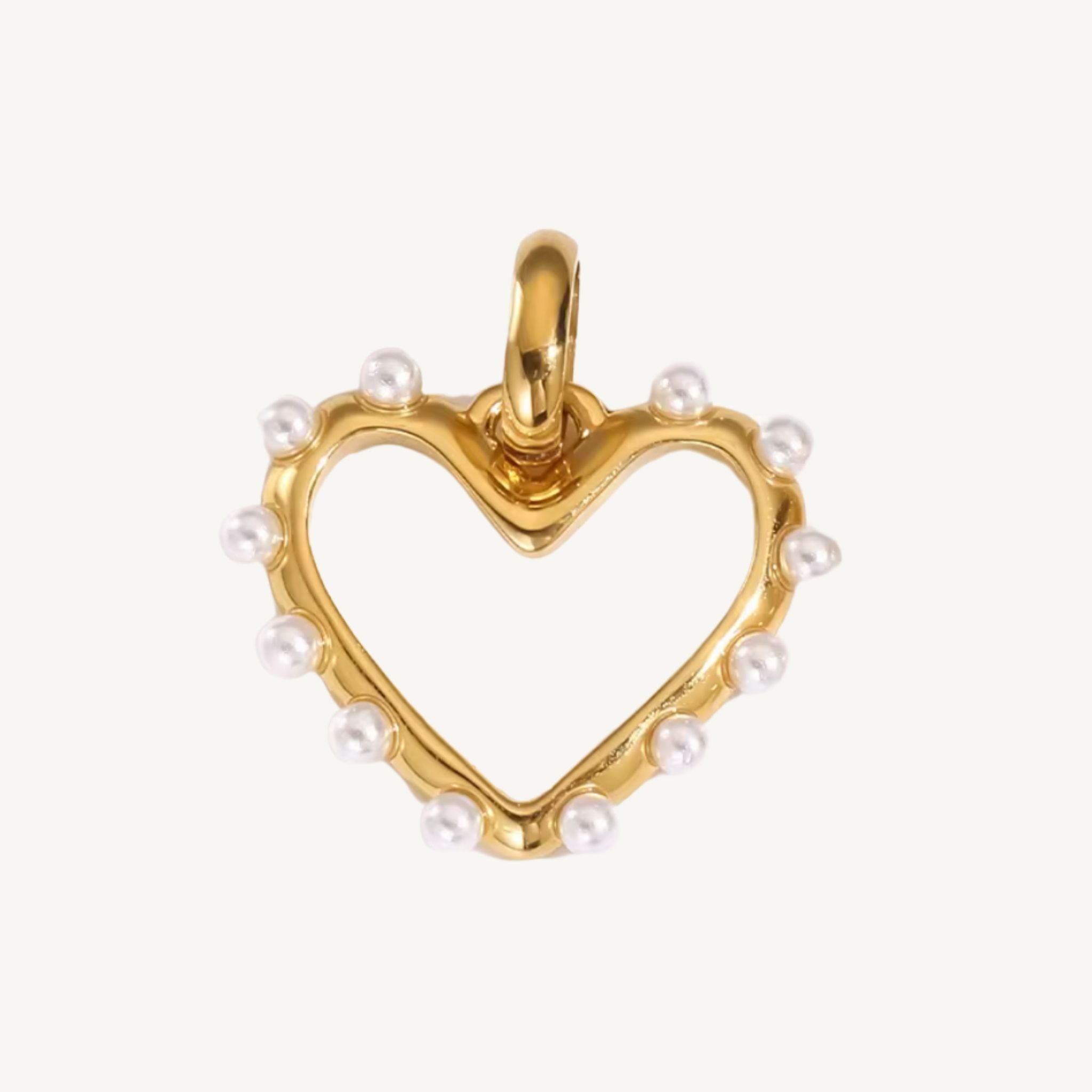 Pearl Heart Charms