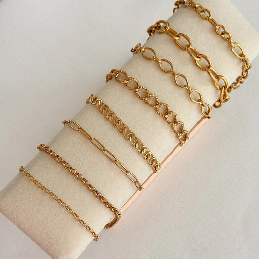 Gold Multi Charm Bracelet Chains