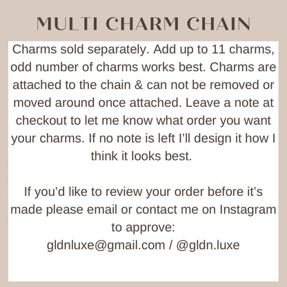 Multi Charm Paperclip Chain Necklace/Bracelet