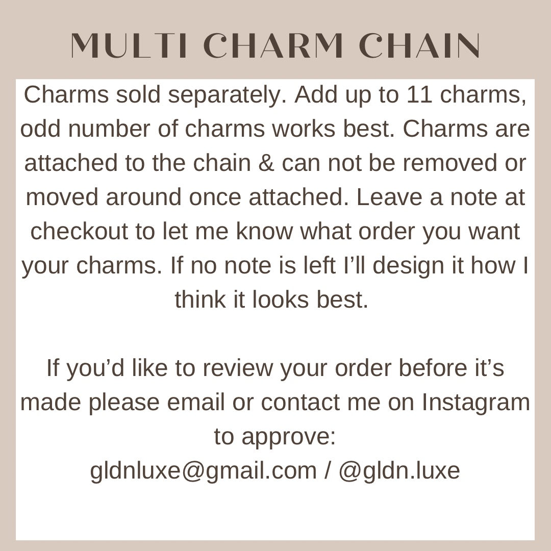 Multi Charm Rolo Chain Necklace/Bracelet